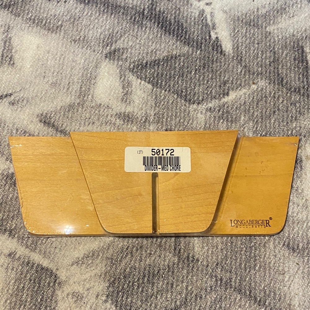 Longaberger Medium Chore Natural Wood Divider still in plastic 50172
